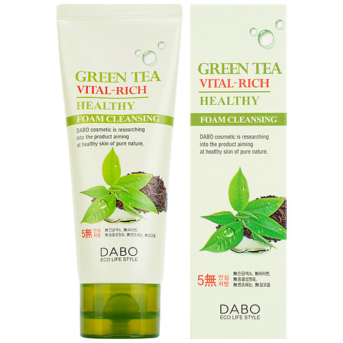 DABO Пенка для умывания c экстрактом зеленого чая Green Tea Vital-Rich Healthy Foam Cleansing 100 #1