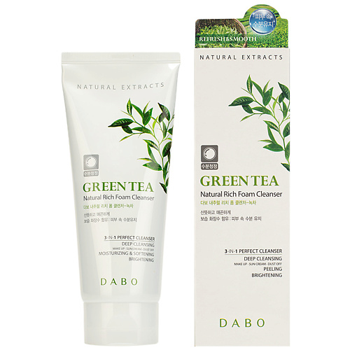 DABO Пенка для умывания c экстрактом зеленого чая Green Tea Natural Rich Foam Cleanser 180 #1