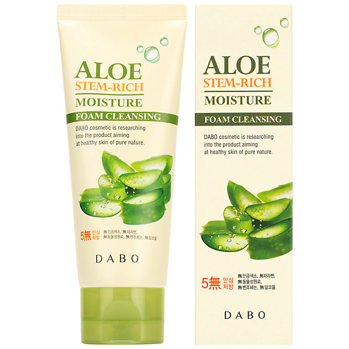 DABO Пенка для умывания с экстрактом алоэ Aloe Stem-Rich Moisture Foam Cleansing 100 #1