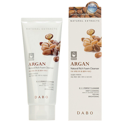 DABO Пенка для умывания успокаивающая c аргановым маслом Argan Natural Rich Foam Cleanser 180 #1