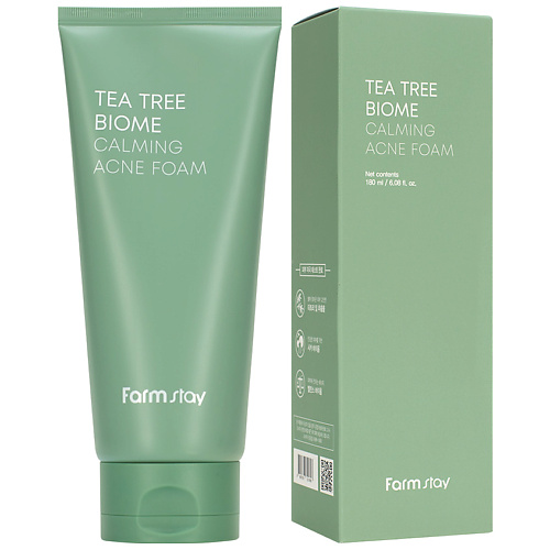 FARMSTAY Пенка для умывания Успокаивающая для проблемной кожи Tea Tree Biome Calming Acne Foam 180 #1