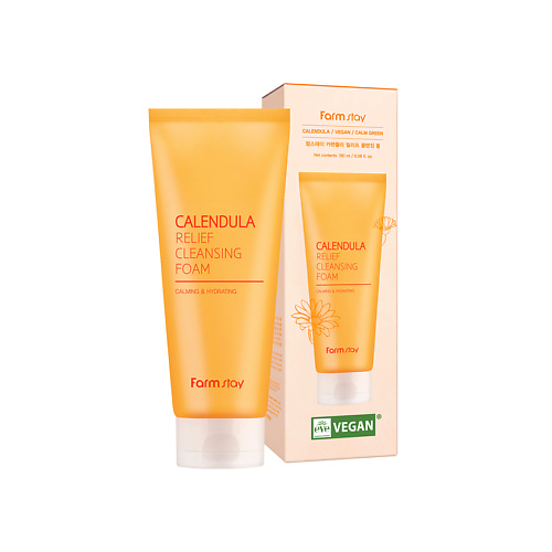 FARMSTAY Тонизирующая пенка для лица с календулой Calendula Relief Cleansing Foam 180 #1