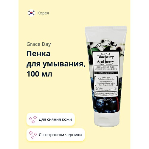 GRACE DAY Пенка для умывания с экстрактом черники и ягод асаи 100 #1