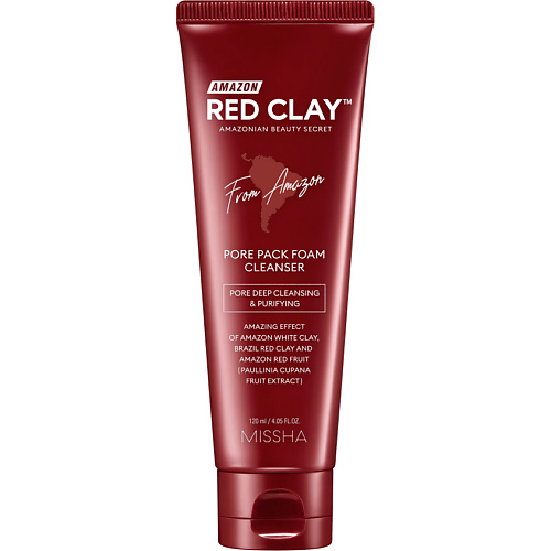 MISSHA Пенка для умывания и очищения пор Amazon Red Clay с амазонской глиной 120 #1