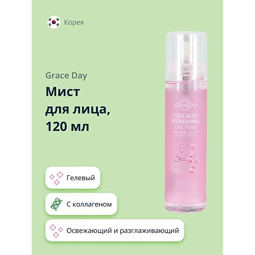 GRACE DAY Мист для лица гелевый с коллагеном (освежающий и разглаживающий) 120 #1