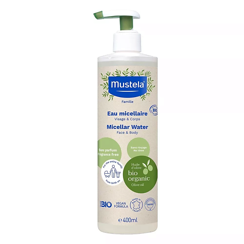 MUSTELA Органическая мицеллярная вода для лица и тела BIO Eau Micellaire 400 #1