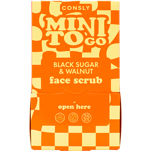 CONSLY Скраб для лица с черным сахаром и грецким орехом Mini To Black Sugar & Walnut Face Scrub 7 #1