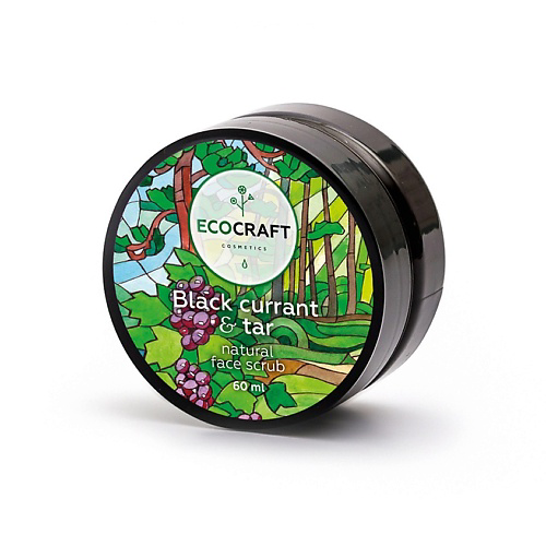 ECOCRAFT Скраб для лица Черная смородина и смола Black Currant & Tar Natural Face Scrub 60 #1