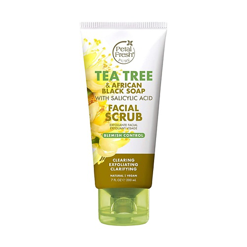 PETAL FRESH Скраб против несовершенств кожи лица с экстрактом чайного дерева и африканского черного мыла 200 #1