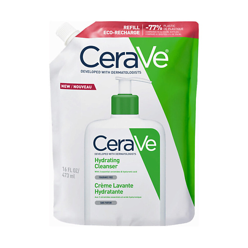 CERAVE Очищающая эмульсия для нормальной и сухой кожи Hydrating Cleanser (сменный блок) 473 #1