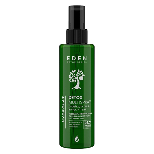 EDEN Спрей для лица волос и тела гидролаты чайного дерева и ромашки DETOX Hydrolat 200 #1