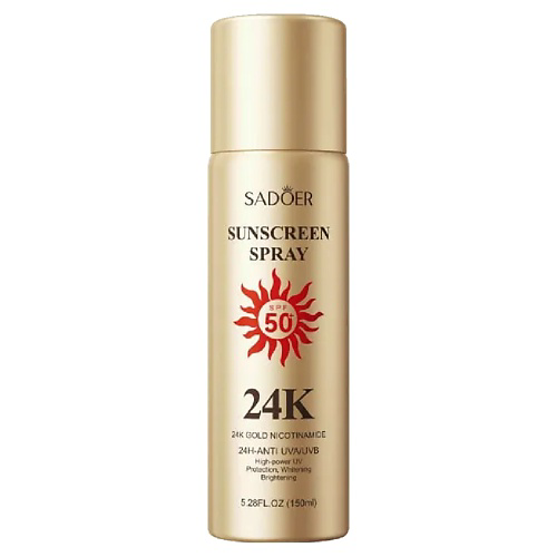 SADOER Спрей для лица и тела с золотом 24 карата и ниацинамидом SPF50 PA+++ 150 #1