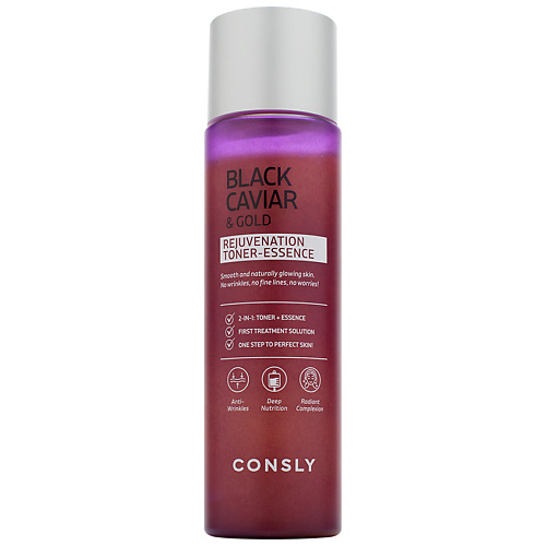 CONSLY Тонер-эссенция омолаживающий с черной икрой и золотом Rejuvenating Toner Essence With Black Caviar And Gold 200 #1