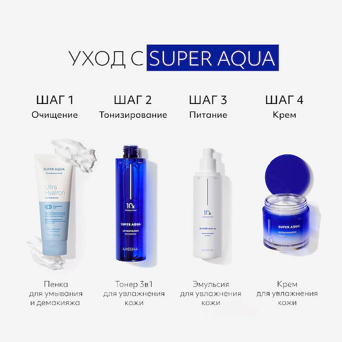 MISSHA Тонер 3в1 Super Aqua Ultra Hyalron для увлажнения кожи 200 #1