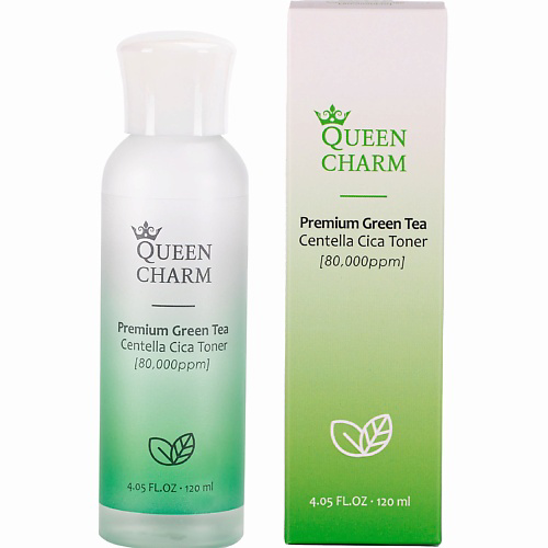 QUEEN CHARM Увлажняющий тонер для лица с зелёным чаем и центеллой азиатской 120 #1