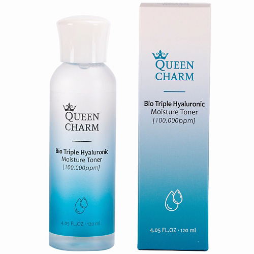 QUEEN CHARM Увлажняющий тонер для лица с биокомплексом гиалуроновой кислоты 120 #1