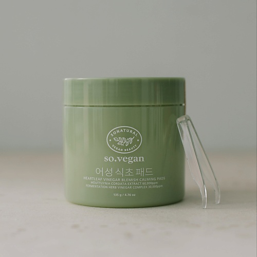 SO NATURAL Успокаивающие и восстанавливающие пэды с уксусом So Vegan Heartleaf Vinegar 70 Pads 70 #1