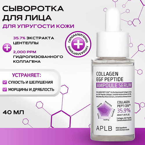 APLB Ампульная сыворотка с коллагеном и пептидами для упругости кожи Collagen EGF Peptide Serum 40 #1