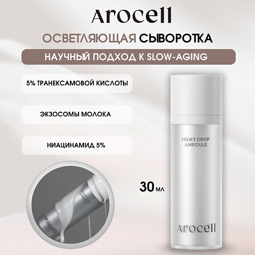 AROCELL Осветляющая сыворотка с транексамовой кислотой, глутатионом и мелатонином Milky Drop Ampoule 30 #1