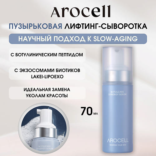 AROCELL Пузырьковая сыворотка с ботулиническим пептидом, коллагеном и Botulcare Synerge Serum 70 #1