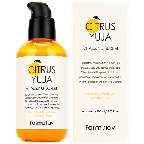 FARMSTAY Сыворотка для лица освежающая с экстрактом юдзу Citrus Yuja Vitalizing Serum 100 #1