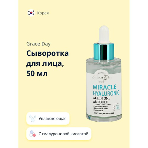 GRACE DAY Сыворотка для лица MIRACLE с гиалуроновой кислотой, ниацинамидом и мультивитаминами 50 #1