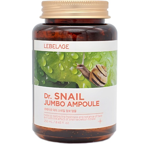 LEBELAGE Сыворотка для лица увлажняющая с улиточным муцином Dr. SNAIL JUMBO AMPOULE 250 #1