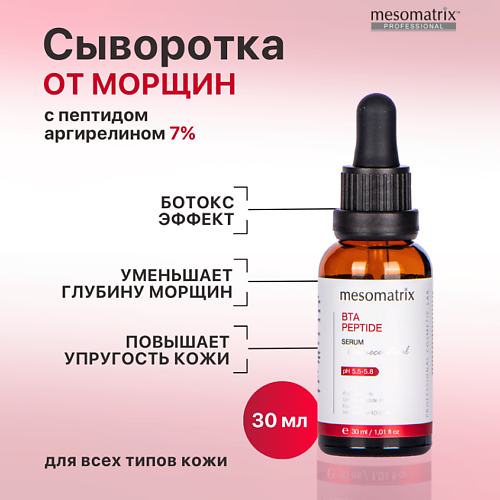 MESOMATRIX Антивозрастная увлажняющая сыворотка от морщин с пептидами BTA PEPTIDE 30 #1