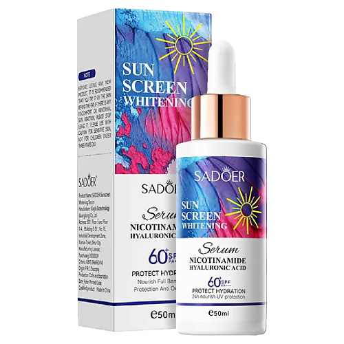 SADOER Сыворотка SPF60 отбеливающая с никотинамидом и гиалуроновой кислотой 50 #1