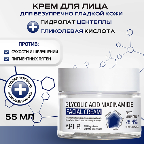 APLB Крем с гликолевой кислотой и ниацинамидом Glycolic Acid Niacinamide Facial Cream 55 #1