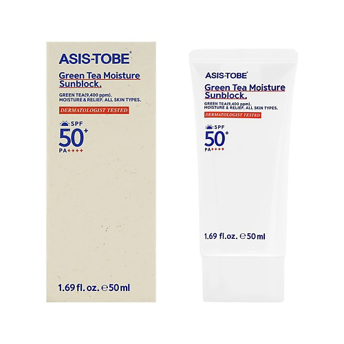 ASIS-TOBE Крем для лица солнцезащитный с экстрактом зеленого чая SPF 50+ 50 #1