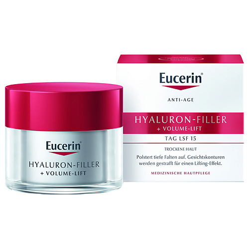 EUCERIN Крем для дневного ухода за сухой кожей Hyaluron-Filler + Volume-Lift SPF 15 50 #1