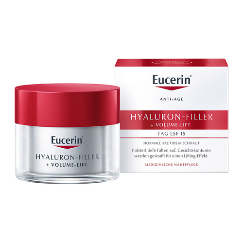EUCERIN Крем для дневного ухода за нормальной и комбинированной кожей Hyaluron-Filler + Volume-Lift SPF 15 50 #1