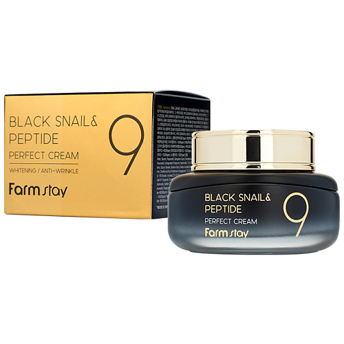 FARMSTAY Крем для лица омолаживающий с комплексом из 9 пептидов Black Snail & Peptide Perfect Cream 55 #1