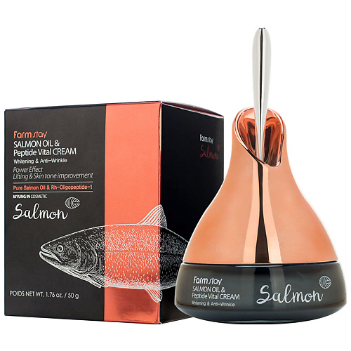 FARMSTAY Крем для лица Омолаживающий с маслом лосося и пептидами Salmon Oil & Peptide Vital Cream 50 #1