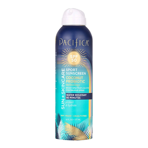 PACIFICA Солнцезащитный крем с пробиотиком SPF50 Sport Sunscreen Spray SPF 50 - Coconut Probiotic 177 #1