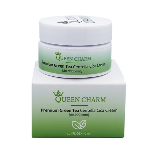 QUEEN CHARM Крем для лица увлажняющий с зелёным чаем и центеллой азиатской 8% 30 #1
