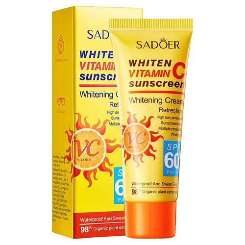 SADOER Крем для лица и тела SPF60+ осветляющий солнцезащитный с витамином С 40 #1