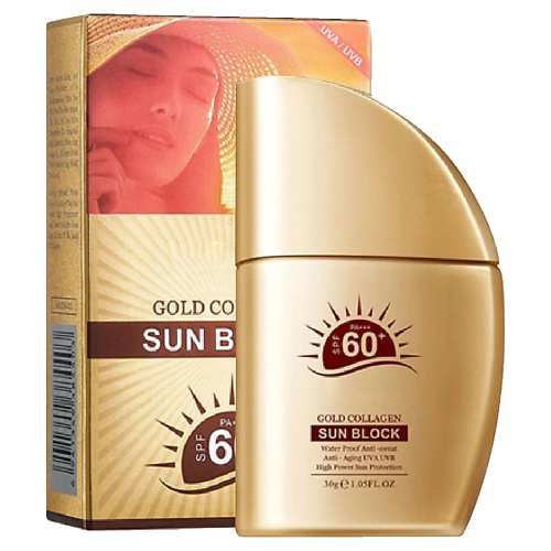 SADOER Крем для лица и тела SPF60+ Солнцезащитный Gold с коллагеном 30 #1