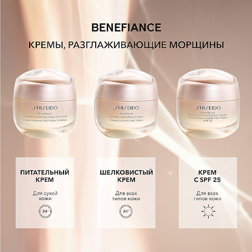 SHISEIDO Крем для лица, разглаживающий морщины Benefiance Wrinkle Smoothing Cream 50 #1