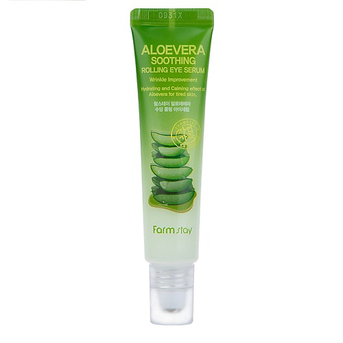 FARMSTAY Успокаивающая сыворотка-роллер для области вокруг глаз с алоэ Aloevera Soothing Rolling Eye Serum 25 #1