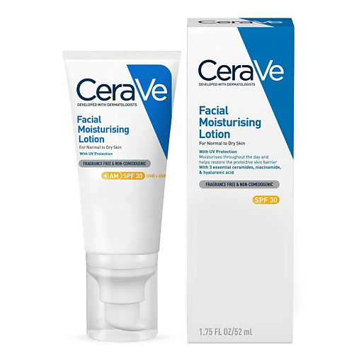 CERAVE Увлажняющий солнцезащитный флюид для лица Moisturizing Lotion SPF30 52 #1