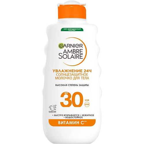 GARNIER Солнцезащитное молочко для лица и тела водостойкое с маслом ши SPF 30 Ambre Solaire  175 #1