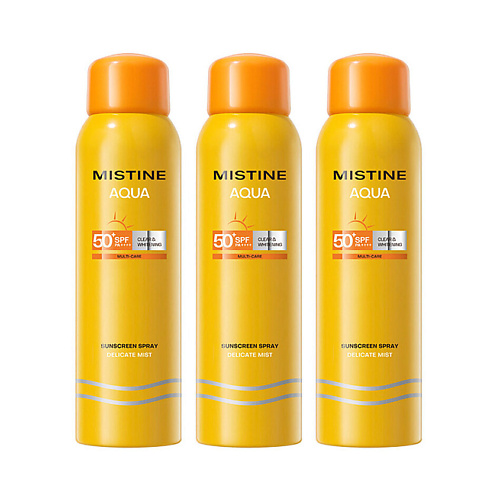 MISTINE Освежающий и успокаивающий солнцезащитный спрей AQUA SPF50+ 300 #1