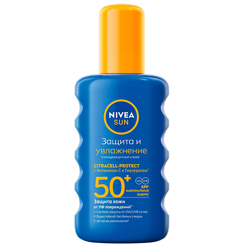 NIVEA Спрей для тела увлажняющий солнцезащитный Защита и увлажнение SPF 50+ 200 #1