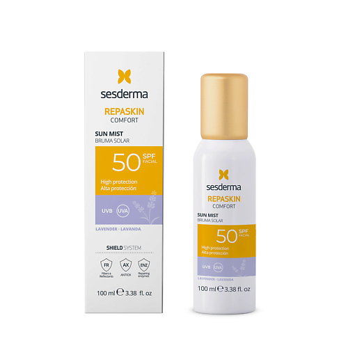 SESDERMA Спрей-мист солнцезащитный "Лаванда" SPF50 Repaskin Comfort Sun Mist 100 #1