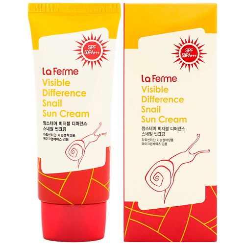 FARMSTAY Крем для лица Солнцезащитный с муцином улитки SPF50 PA+++ Visible Difference Snail Sun Crème 70 #1