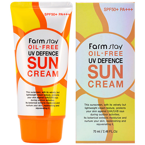 FARMSTAY Крем для лица Солнцезащитный без содержания масел SPF50+ PA+++ Oil-Free UV Defence Sun Cream 70 #1