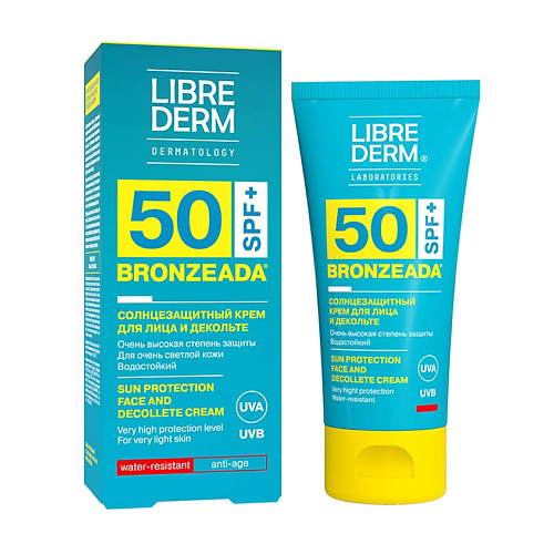 LIBREDERM Крем для лица и зоны декольте солнцезащитный Bronzeada SPF50 Sun Protection Face and Decollete Cream 50 #1