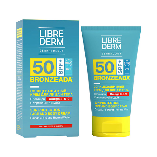 LIBREDERM Солнцезащитный крем SPF50 с Омега 3 - 6 - 9 и термальной водой Bronzeada Sun Protection Face and Body Cream 150 #1